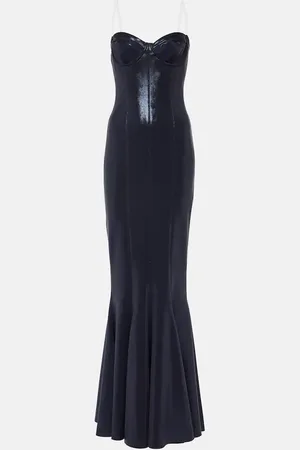 Norma Kamali Vestido corsé de fiesta de lamé
