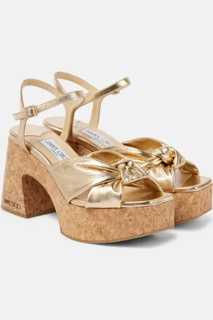 Jimmy Choo Sandalias Heloise 95 de piel metalizada