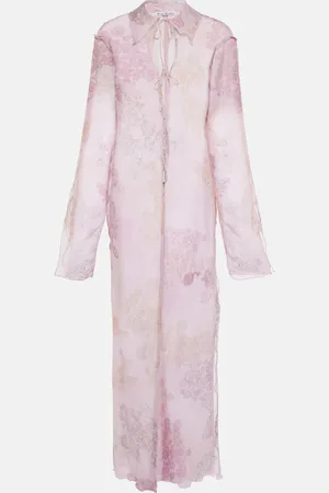 Acne Studios Vestido midi de gasa de seda y algodón