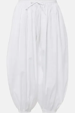 Alaïa Alaïa Pantalones anchos de popelín de algodón