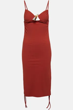 CHRISTOPHER ESBER Vestido midi Nebular fruncido con abertura