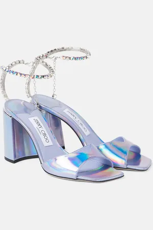 Jimmy Choo Sandalias Saeda 85 de piel metalizada con cristales