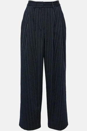 The Frankie Shop Pantalones anchos Ripley de sarga a rayas