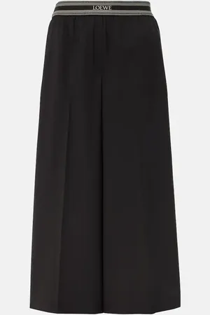 Loewe Pantalones anchos cropped de lana