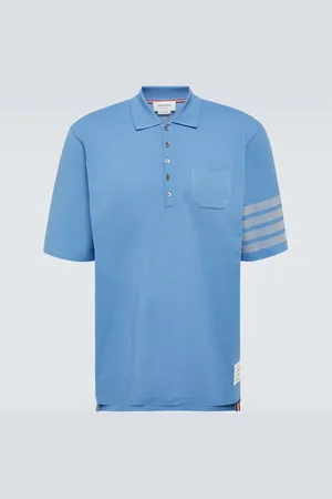 Thom Browne Polo de piqué de algodón con 4-Bar