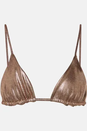 Jade Swim Top de bikini Via de lamé
