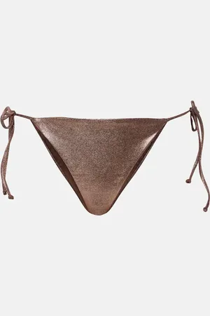 Jade Swim Braga de bikini de lamé anudada