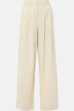 The Frankie Shop Pantalones anchos Ripley de sarga a rayas