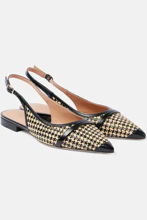 MALONE SOULIERS Bailarinas Jama de rafia con piel