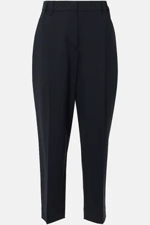 Brunello Cucinelli Pantalones tapered de mezcla de lana
