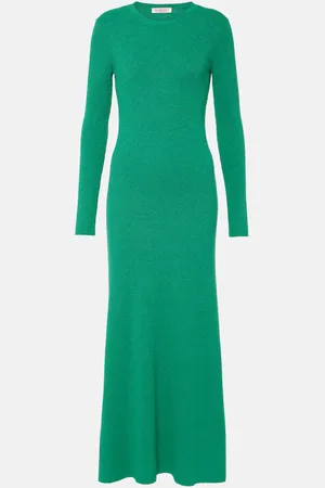 VALENTINO Vestido midi de bouclé de seda