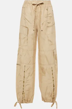 Acne Studios Pantalones anchos de lino y algodón estampados