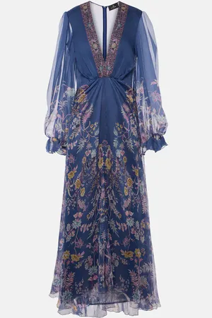 Etro Vestido de fiesta de seda estampado
