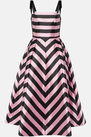 Rebecca Vallance Vestido midi Jocelyn a rayas