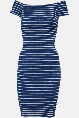 Hunza G Vestido midi Grace a rayas
