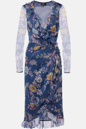 Etro Vestido envolvente de seda floral