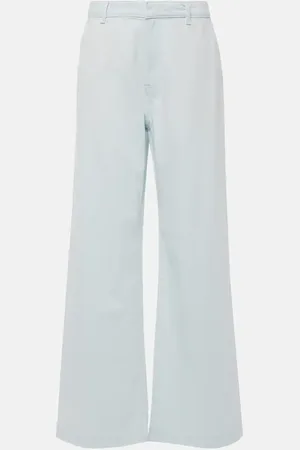 Vince Pantalones anchos de sarga de algodón