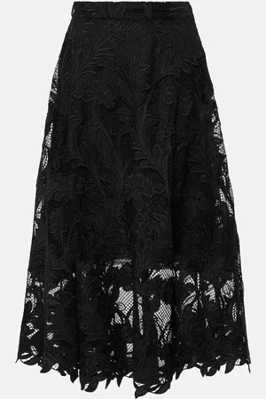 Oscar de la Renta Falda midi de encaje de guipur