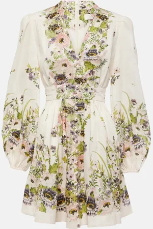 ZIMMERMANN Vestido corto Halliday Plunge de lino