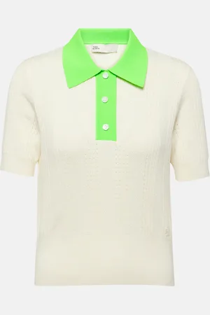 Tory Burch Polo de punto de algodón con pointelle