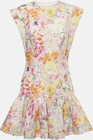 ZIMMERMANN Vestido corto Harmony de lino floral