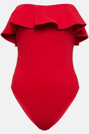 Karla Colletto Bañador bandeau con volantes