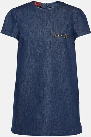 Gucci Vestido corto de denim con Horsebit