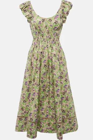 Tory Burch Vestido midi de algodón floral