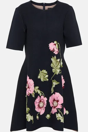 Oscar de la Renta Vestido corto Poppy en jacquard