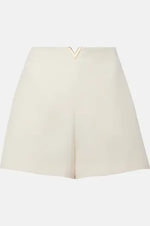 VALENTINO Shorts de Crepe Couture de tiro alto con VGold