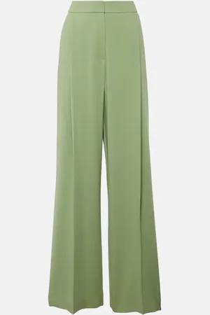 Oscar de la Renta Pantalones anchos de georgette de tiro alto