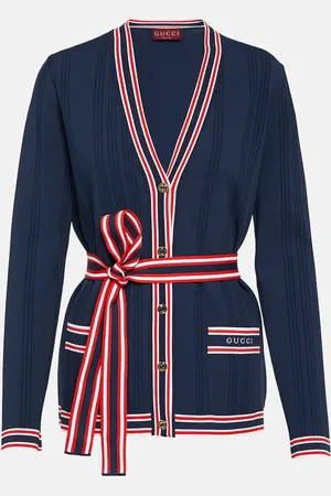 Gucci Cárdigan acanalado con cinturón