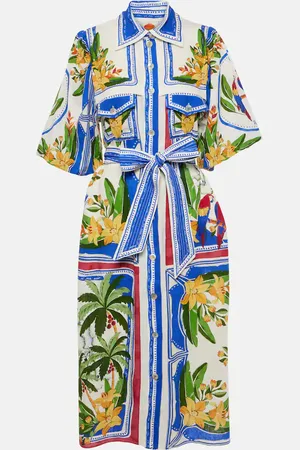 Farm Rio Vestido camisero Tropical Destination