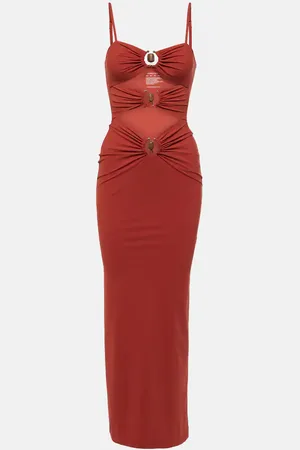 CHRISTOPHER ESBER Vestido largo Crystal Orbit con abertura