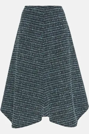 Bottega Veneta Falda midi asimétrica de tweed