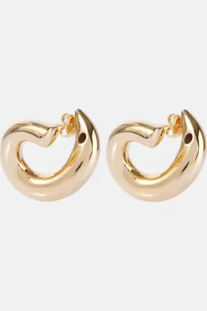 Bottega Veneta Pendientes de aro de plata de ley bañados en oro de 18 ct