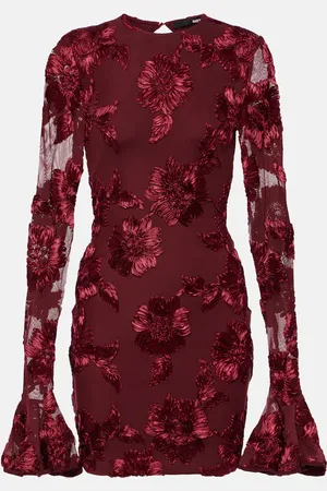 ROTATE Vestido corto de malla floral