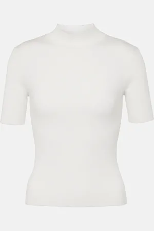 Oscar de la Renta Top de cuello alto de mezcla de seda