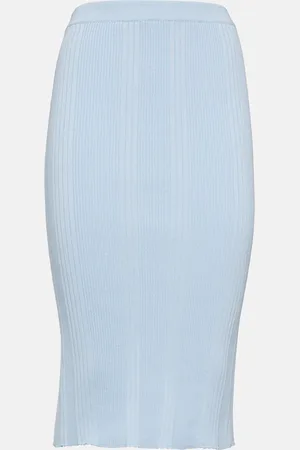 Bottega Veneta Falda midi de algodón acanalado