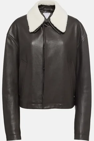 Bottega Veneta Chaqueta de piel con borrego