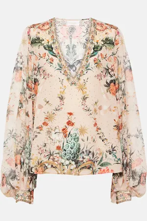 Camilla Blusa de seda floral