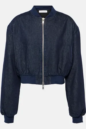 The Frankie Shop Chaqueta bomber cropped Micky de denim