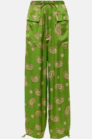 ALÉMAIS Alémais Pantalones Dice de seda con paisley