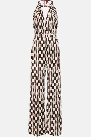 Diane von Furstenberg Mono Tai estampado con cuello halter