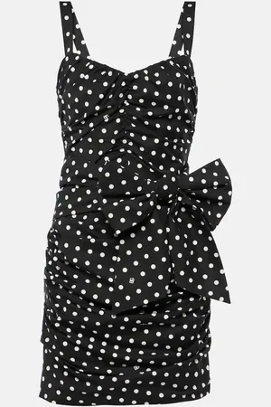 Dolce & Gabbana Vestido corto de mezcla de algodón con lunares