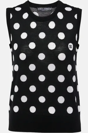 Dolce & Gabbana Top de lana y seda con lunares