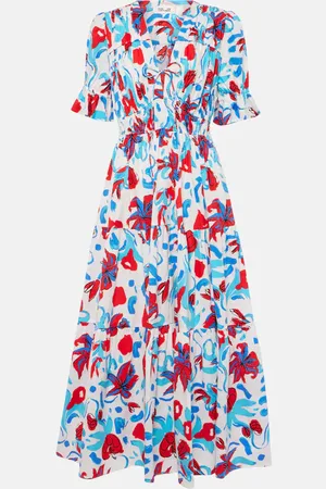 Diane von Furstenberg Vestido largo Avery de algodón floral
