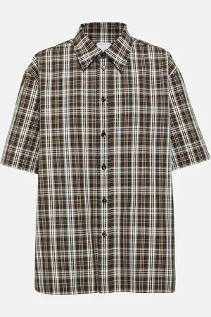 Bottega Veneta Camisa oversized de algodón a cuadros