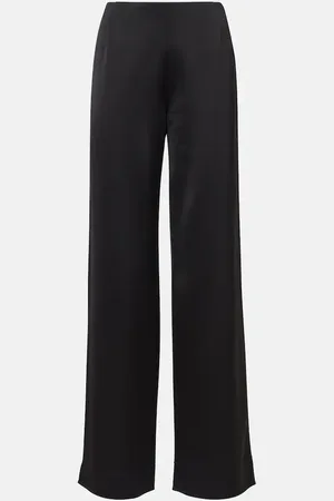 Totême Pantalones anchos de satén de tiro alto