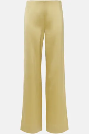 Totême Pantalones anchos de satén de tiro alto